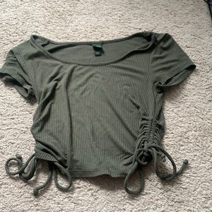 green adjustable crop top